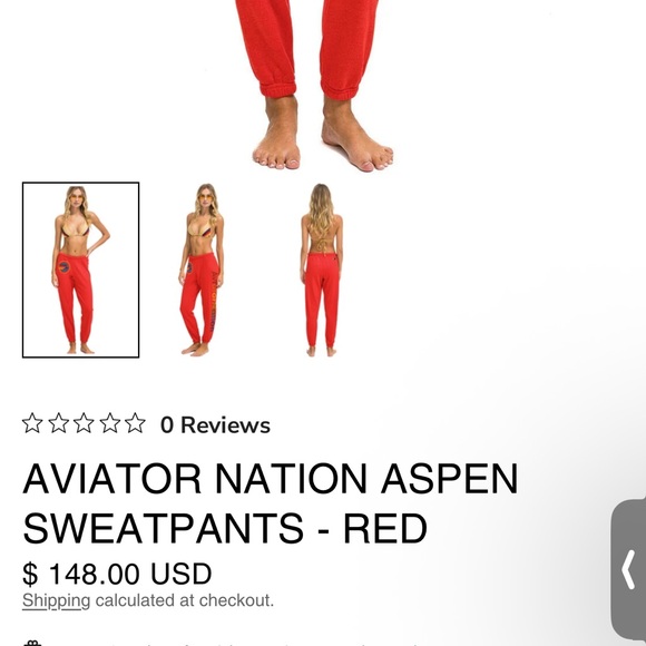 Aviator Nation Red Sweatpants with Multicolor Logo - Picture 9 of 9